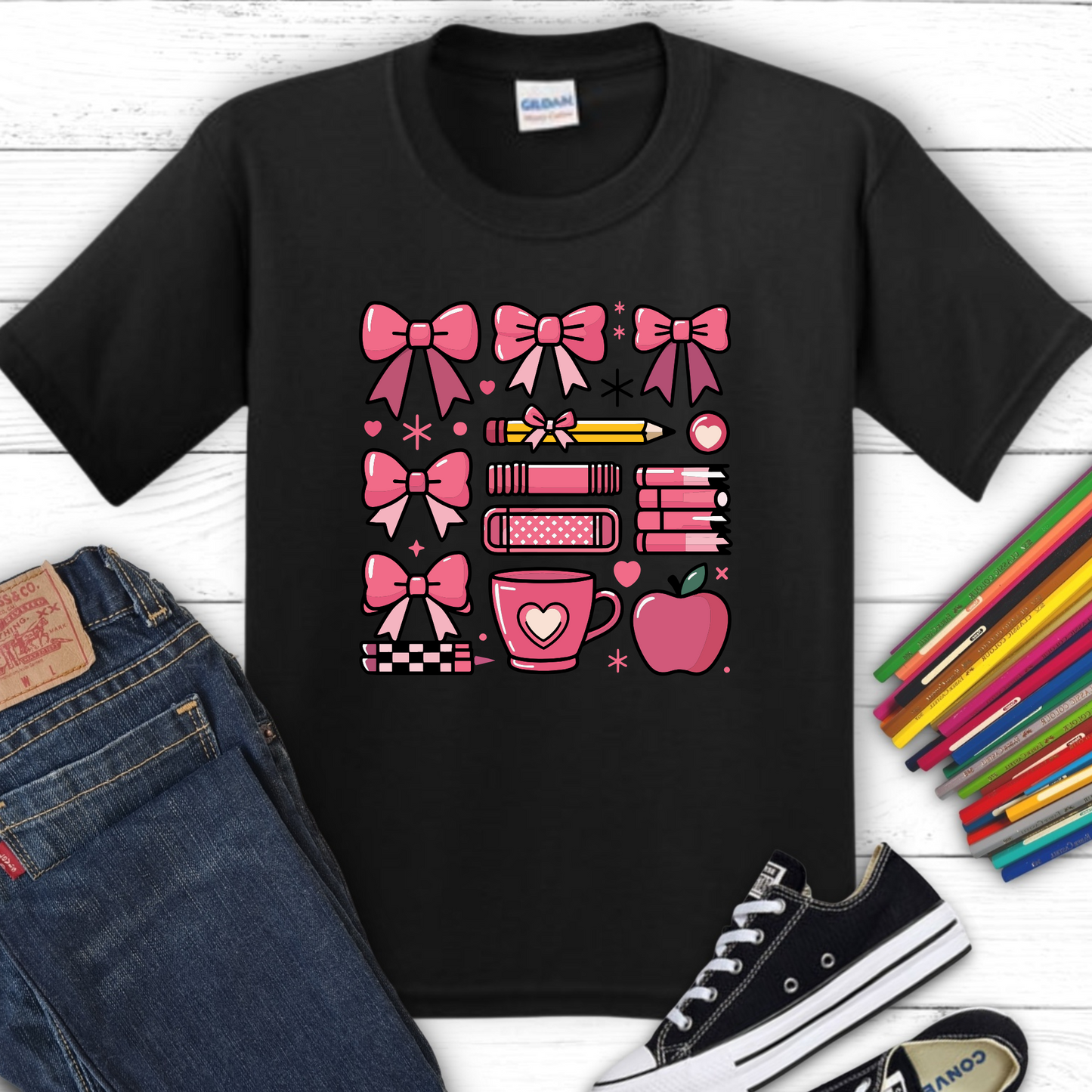 Pink Bow Pattern Shirts
