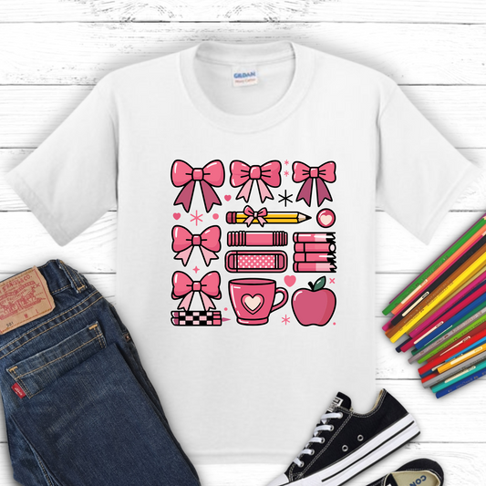 Pink Bow Pattern Shirts