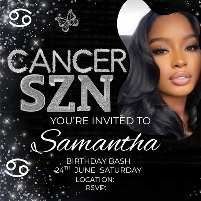 Cancer Szn Birthday Flyer Digital Download